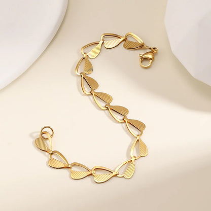 Simple Style Heart Shape Stainless Steel Plating 18k Gold Plated Bracelets