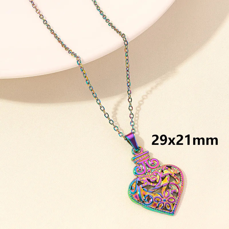 Wholesale Jewelry Simple Style Heart Shape 304 Stainless Steel Plating Pendant Necklace