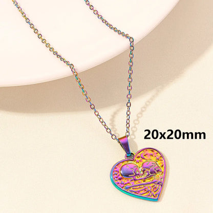 Wholesale Jewelry Simple Style Heart Shape 304 Stainless Steel Plating Pendant Necklace