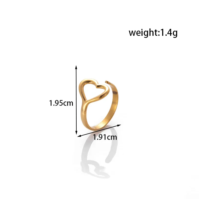 Wholesale Jewelry Simple Style Heart Shape 304 Stainless Steel Plating Rings Earrings