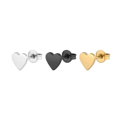 Simple Style Heart Shape Stainless Steel Plating Earrings