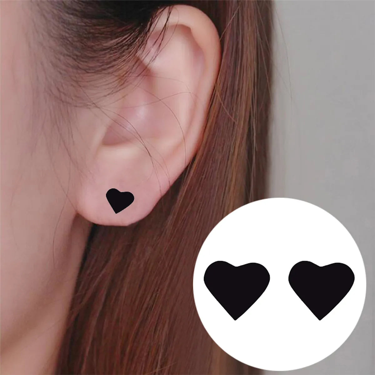 Simple Style Heart Shape Stainless Steel Plating Earrings