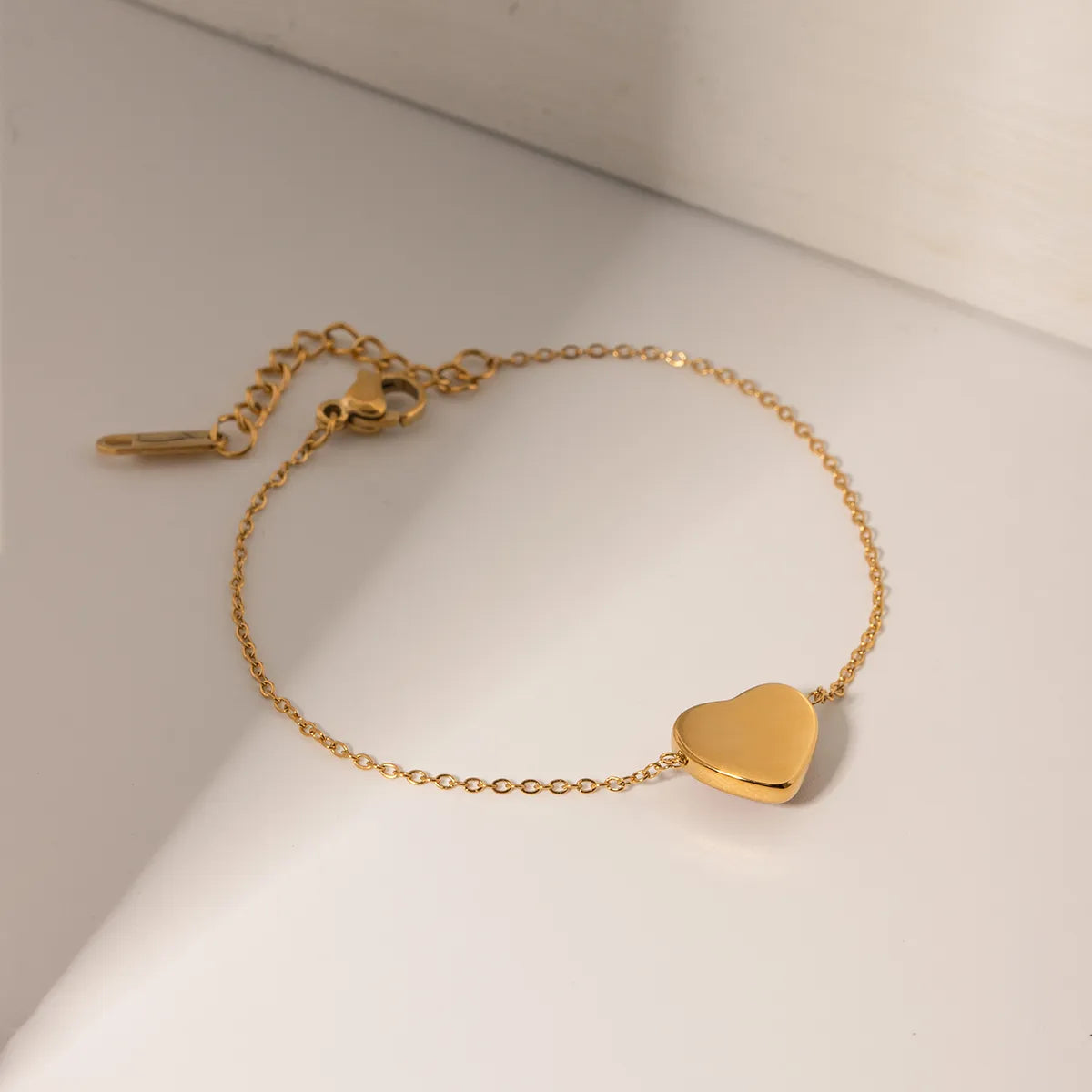 Simple Style Heart Shape Stainless Steel Plating Inlay Agate 18k Gold Plated Bracelets