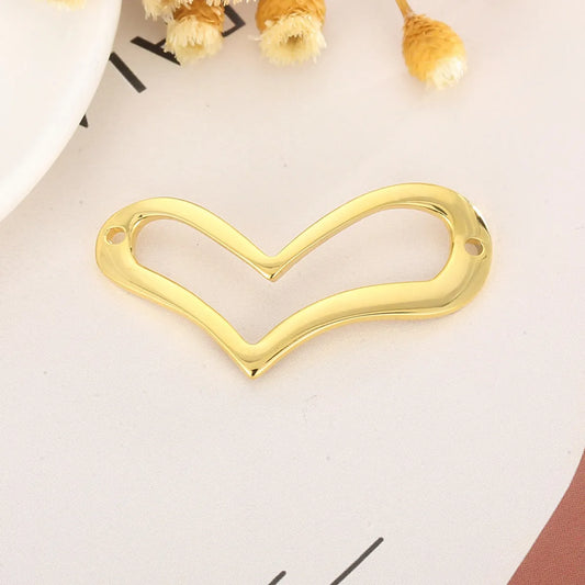 1 Piece Stainless Steel 18K Gold Plated Heart Shape