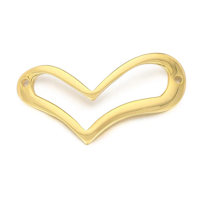 1 Piece Stainless Steel 18K Gold Plated Heart Shape