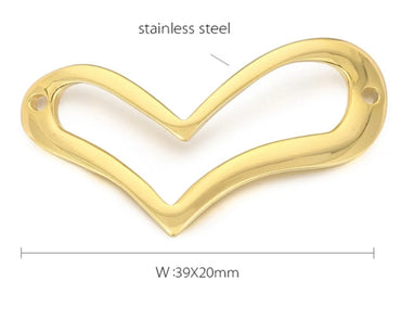 1 Piece Stainless Steel 18K Gold Plated Heart Shape