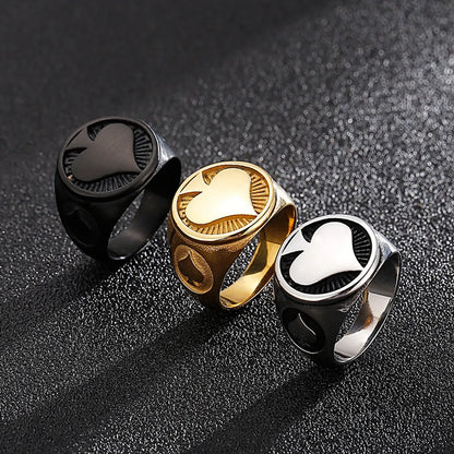 Simple Style Heart Shape Stainless Steel Plating 18K Gold Plated Men'S Rings