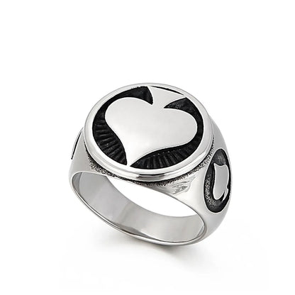 Simple Style Heart Shape Stainless Steel Plating 18K Gold Plated Men'S Rings