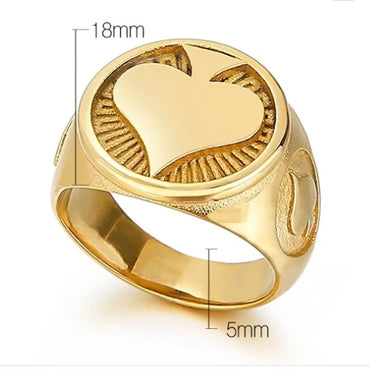 Simple Style Heart Shape Stainless Steel Plating 18K Gold Plated Men'S Rings