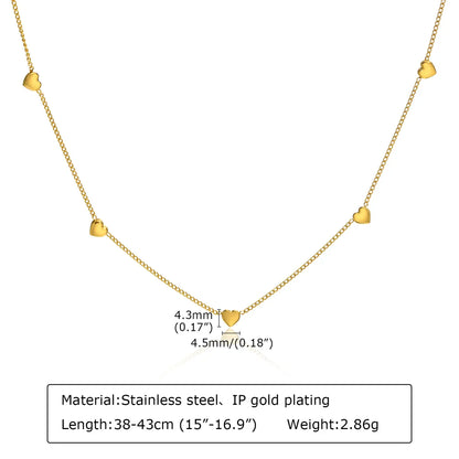 Simple Style Heart Shape Stainless Steel Plating Gold Plated Necklace