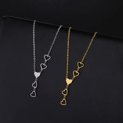 Simple Style Heart Shape Stainless Steel Plating Necklace