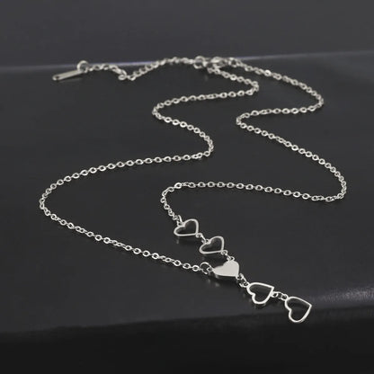 Simple Style Heart Shape Stainless Steel Plating Necklace