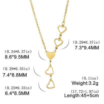 Simple Style Heart Shape Stainless Steel Plating Necklace