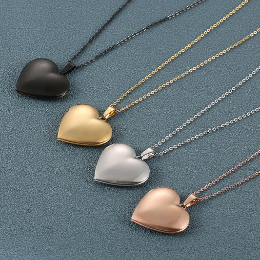 Simple Style Heart Shape Stainless Steel Plating Pendant Necklace 1 Piece