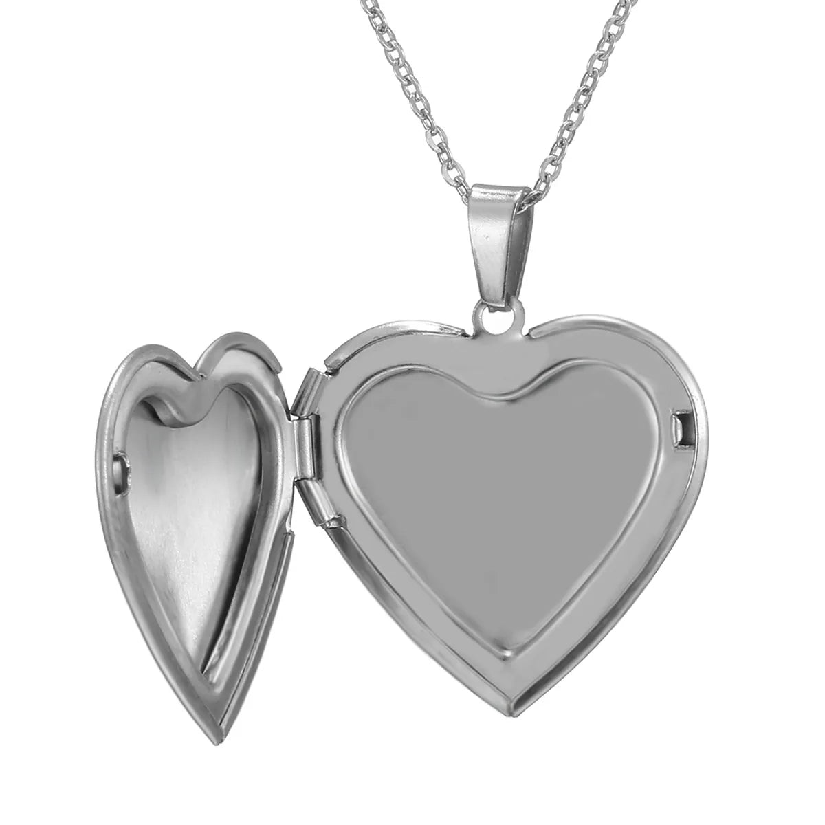 Simple Style Heart Shape Stainless Steel Plating Pendant Necklace 1 Piece