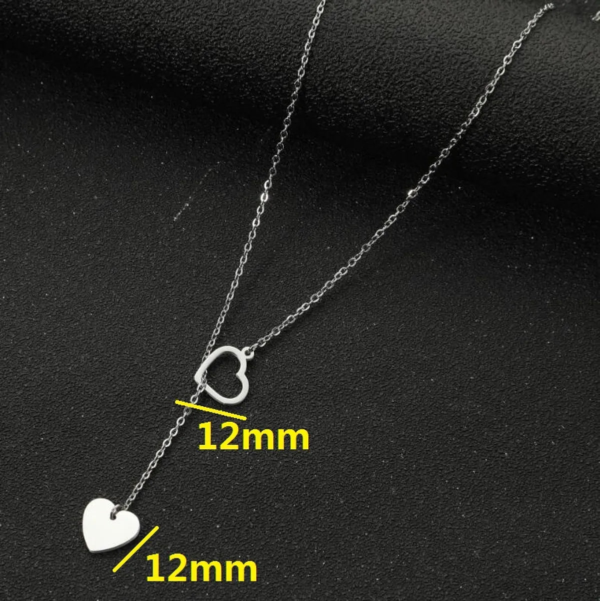 Simple Style Heart Shape Stainless Steel Plating Pendant Necklace