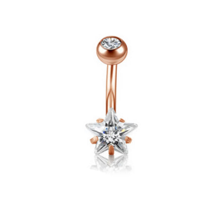 Simple Style Heart Shape Stainless Steel Plating Zircon Belly Ring 1 Piece