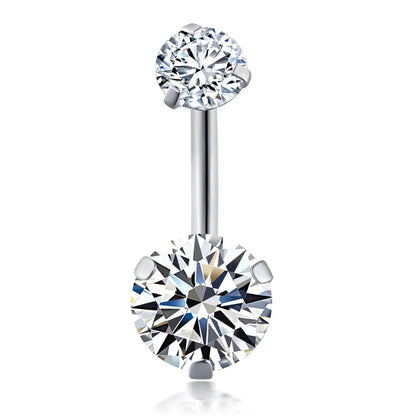 Simple Style Heart Shape Stainless Steel Plating Zircon Belly Ring 1 Piece