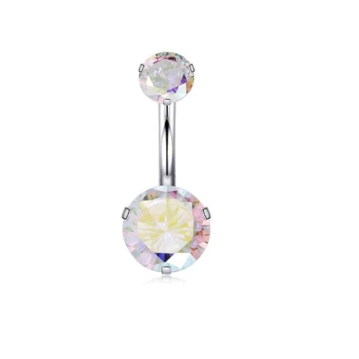 Simple Style Heart Shape Stainless Steel Plating Zircon Belly Ring 1 Piece