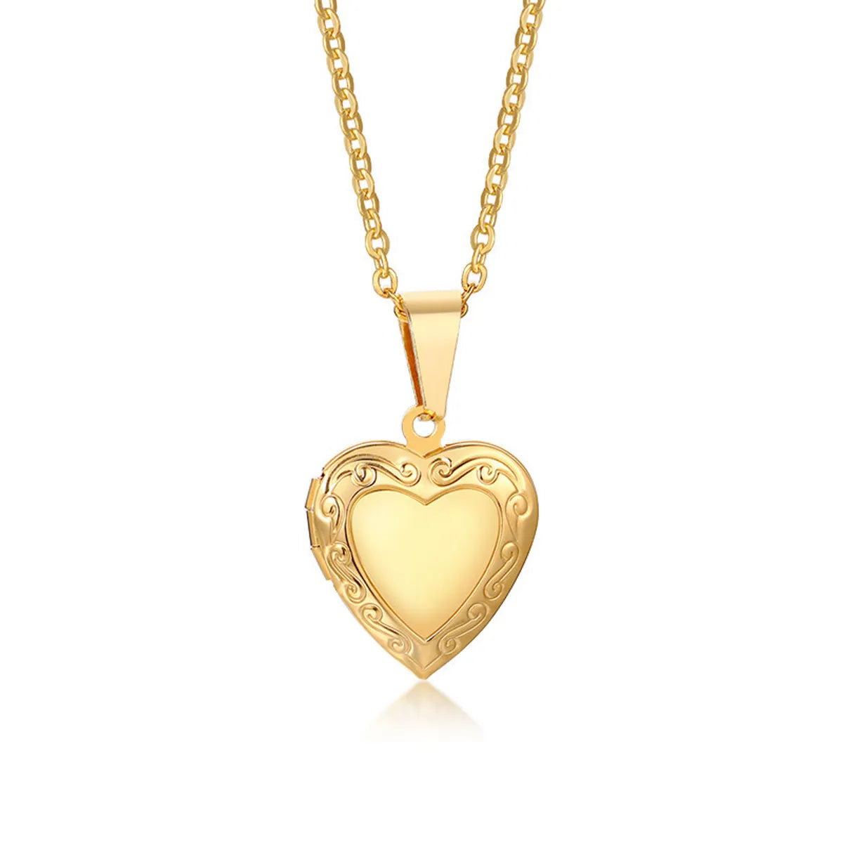 Simple Style Heart Shape Stainless Steel Plating Zircon Pendant Necklace 1 Piece