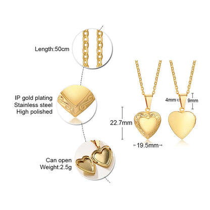 Simple Style Heart Shape Stainless Steel Plating Zircon Pendant Necklace 1 Piece