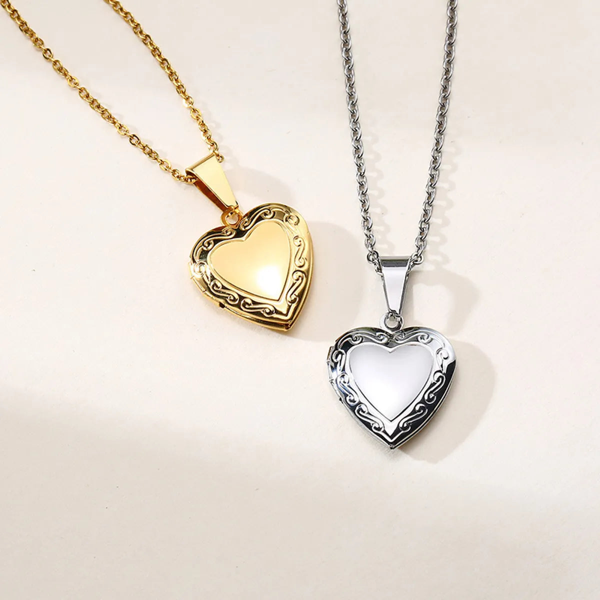 Simple Style Heart Shape Stainless Steel Plating Zircon Pendant Necklace 1 Piece