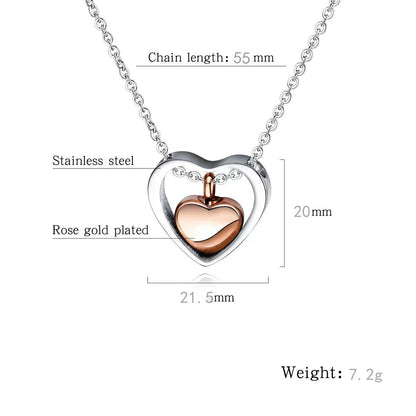 Simple Style Heart Shape Stainless Steel Polishing Pendant Necklace