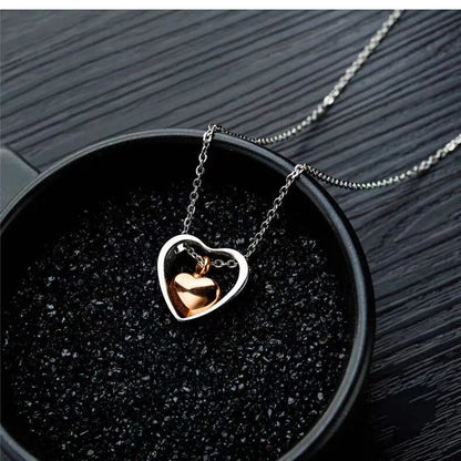 Simple Style Heart Shape Stainless Steel Polishing Pendant Necklace