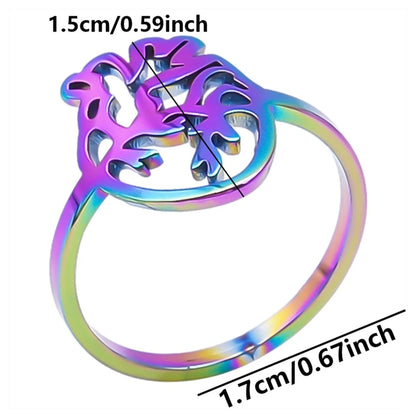 Simple Style Heart Shape Stainless Steel Polishing Plating Open Rings