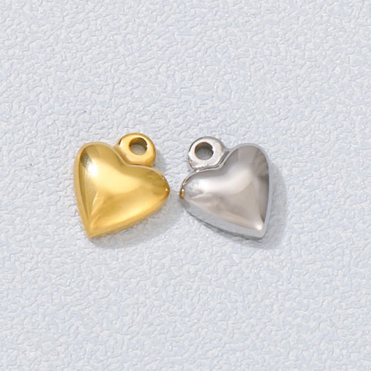 1 Piece Stainless Steel 18K Gold Plated Heart Shape