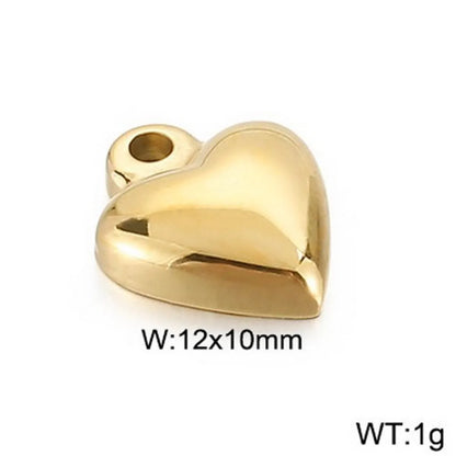 1 Piece Stainless Steel 18K Gold Plated Heart Shape