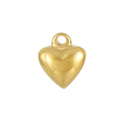 1 Piece Stainless Steel 18K Gold Plated Heart Shape