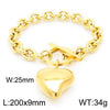 Wholesale Jewelry Simple Style Heart Shape Stainless Steel Titanium Steel 18K Gold Plated Plating Bracelets Necklace