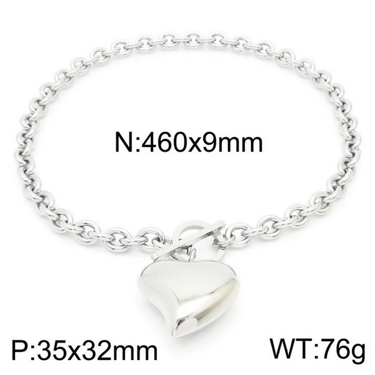 Wholesale Jewelry Simple Style Heart Shape Stainless Steel Titanium Steel 18K Gold Plated Plating Bracelets Necklace