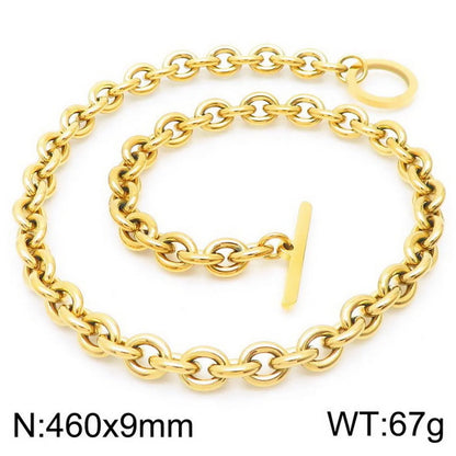 Wholesale Jewelry Simple Style Heart Shape Stainless Steel Titanium Steel 18K Gold Plated Plating Bracelets Necklace