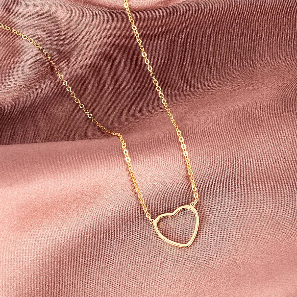 Simple Style Heart Shape Stainless Steel Titanium Steel Plating Necklace