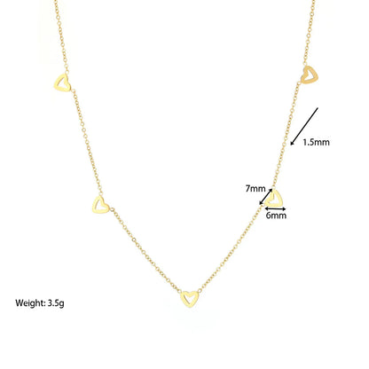 Simple Style Heart Shape Stainless Steel Titanium Steel Plating Necklace