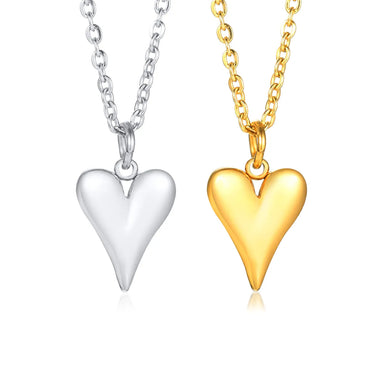 Simple Style Heart Shape Stainless Steel Titanium Steel Plating Pendant Necklace 1 Piece