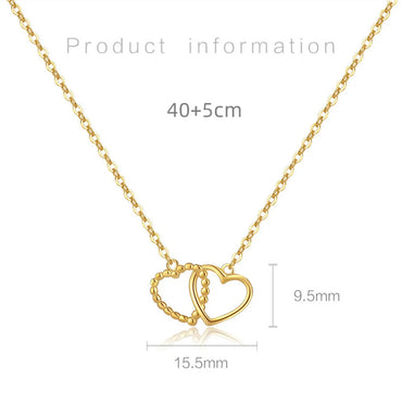 Simple Style Heart Shape Sterling Silver Plating 18k Gold Plated White Gold Plated Pendant Necklace