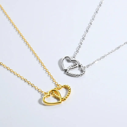 Simple Style Heart Shape Sterling Silver Plating 18k Gold Plated White Gold Plated Pendant Necklace