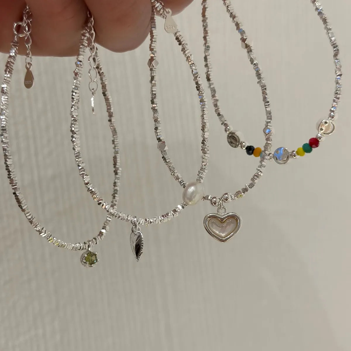 Simple Style Heart Shape Sterling Silver Plating Bracelets