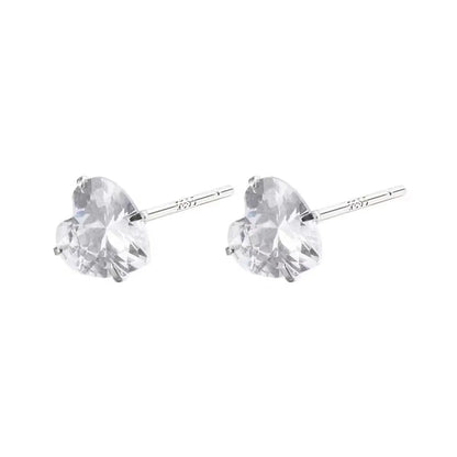 Simple Style Heart Shape Sterling Silver Plating Ear Studs 1 Pair