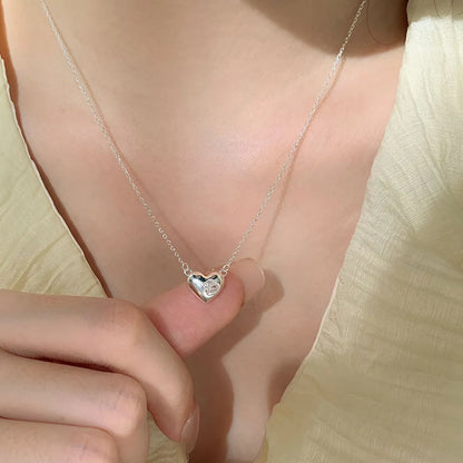 Simple Style Heart Shape Sterling Silver Plating Gold Plated Pendant Necklace