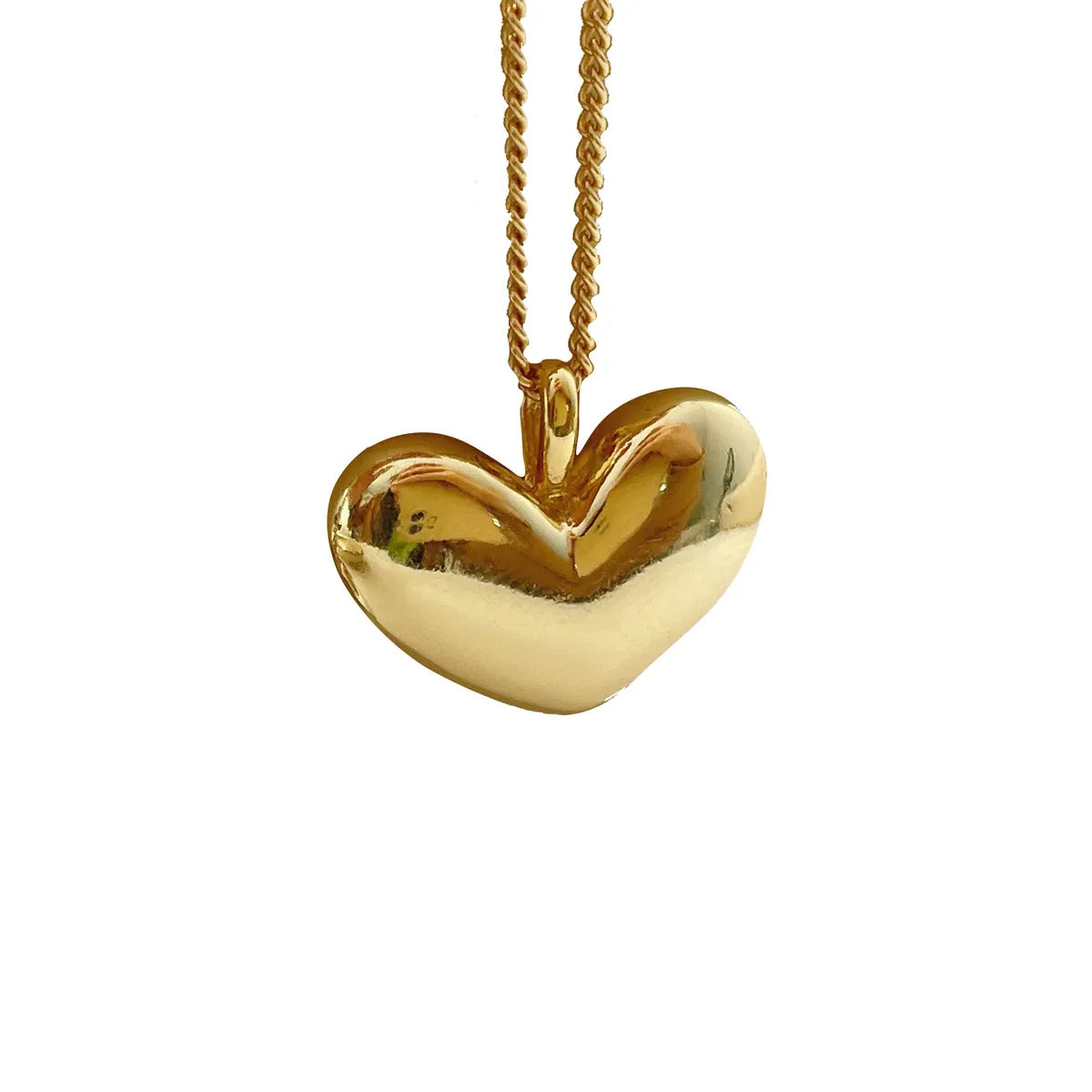 Simple Style Heart Shape Sterling Silver Plating Gold Plated Pendant Necklace