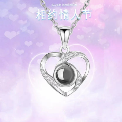 Simple Style Heart Shape Sterling Silver Plating Pendant Necklace