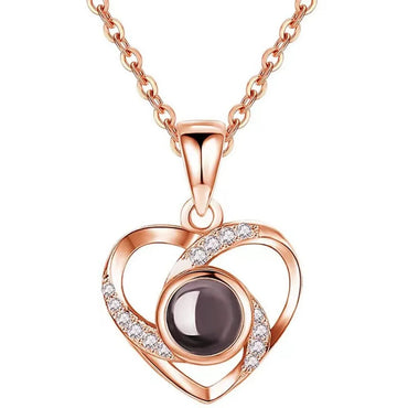 Simple Style Heart Shape Sterling Silver Plating Pendant Necklace