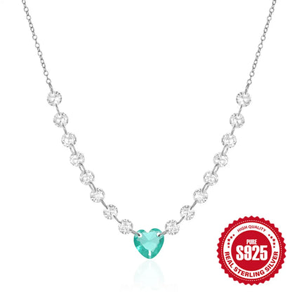 Simple Style Heart Shape Sterling Silver Plating Pendant Necklace