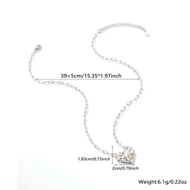 Simple Style Heart Shape Sterling Silver Plating White Gold Plated Pendant Necklace