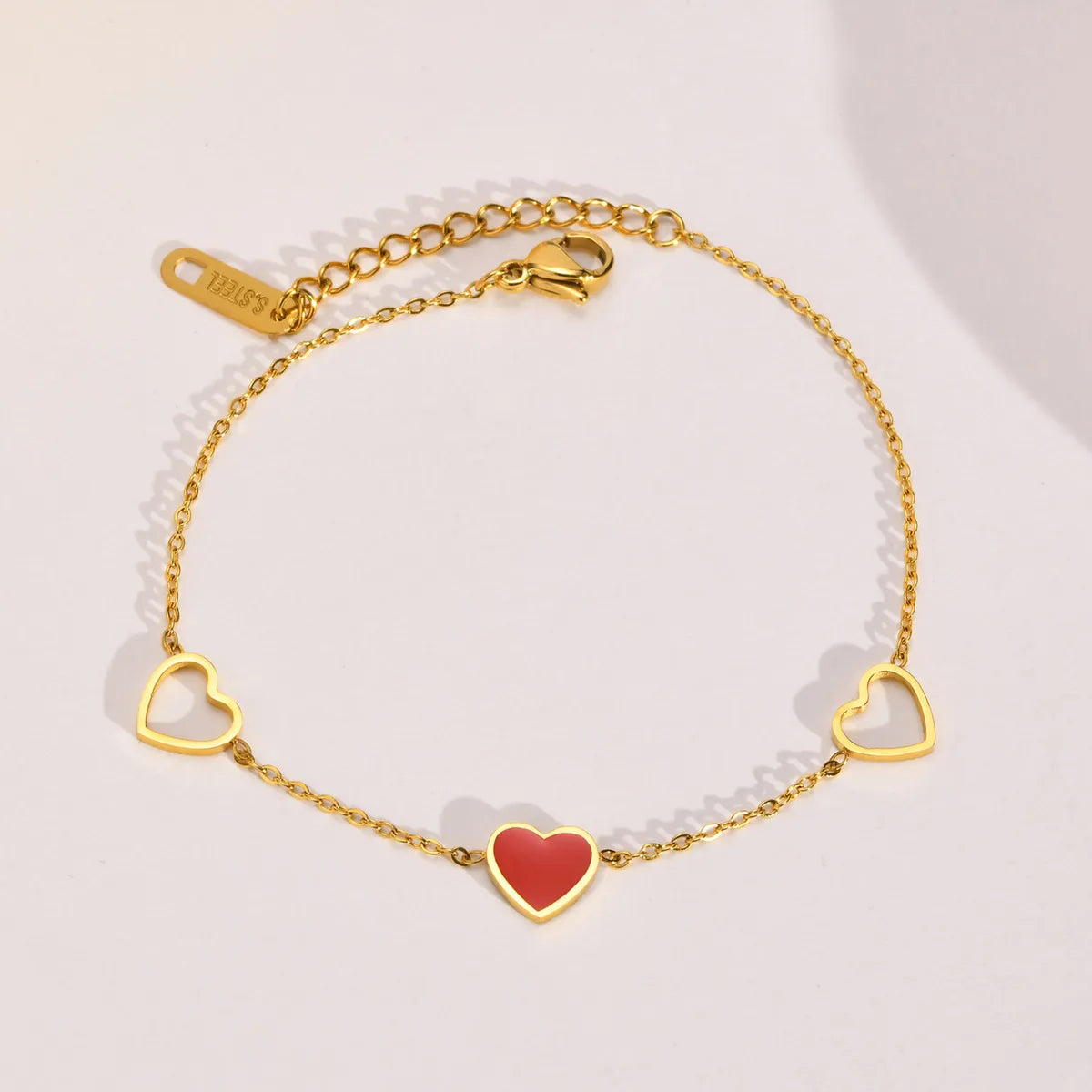 Simple Style Heart Shape Titanium Steel Bracelets Plating Stainless Steel Rings