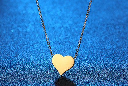 Simple Style Heart Shape Titanium Steel Gold Plated Pendant Necklace In Bulk